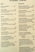 Tymad Bistro menu